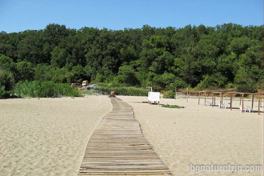 Дървени пътеки на плажа Силистар